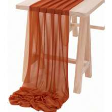 Gauze Table Runner Chiffon Like Wedding Table Runner 120 Inches Long Boho Rustic For Bridal Shower Decorations Bridal Shower