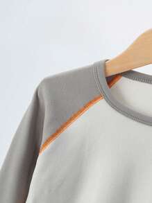 2pcs Boys' Thermal Lined Long Sleeve Top And Pants Loungewear Set For Spring Autumn Winter - Multicolor - View 5