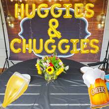 LaVenty Huggies And Chuggies Party Decorations Huggies And Chuggies Banner Sign Gender Reveal Party Diaper Party Decoration Brewing Decorations - Gold - View 3
