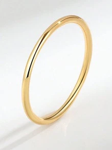 Stylever 1 件女士光滑素色戒指 S925 纯银经典单环精美珠宝礼物适合日常装饰