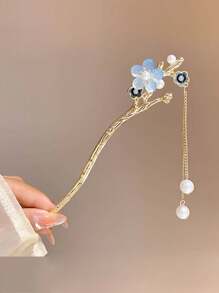 8 Stück/4 Stück/1 Stück Retro Blumen Quaste Haarclips, Haaraccessoire, eleganter Hanfu Haarschmuckstab für Damenfrisuren, Haarknoten, Haarstyling Pins