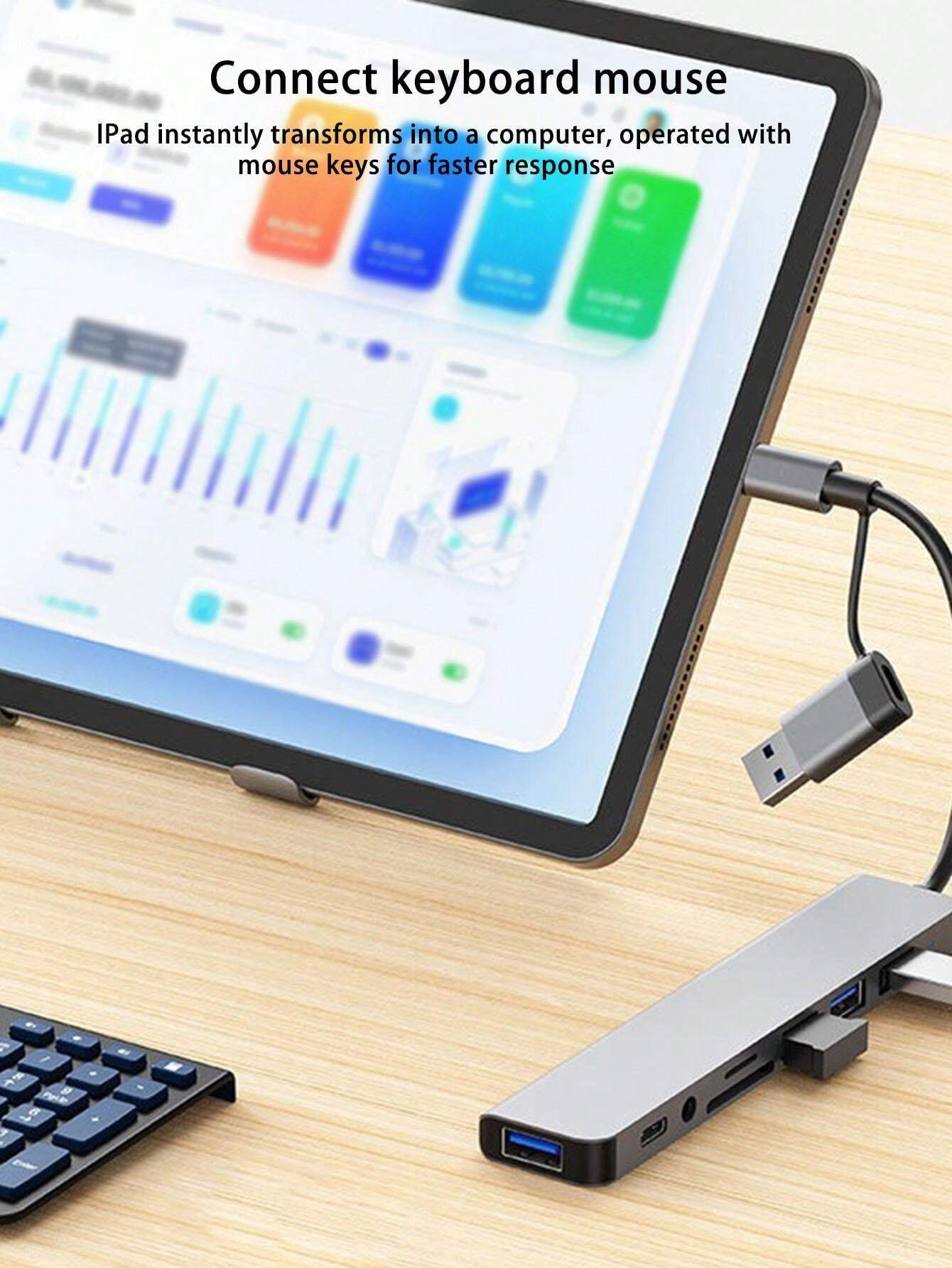 Adattatore hub USB 3.0 8 in 1, Convertitore multiporta con Type-C, OTG ...