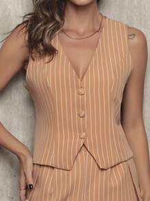 WOMEN'S PANTS AND CROPPED TOP SET - Màu Khaki - Xem 1