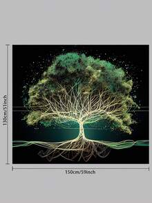 1 tấm thảm treo tường in hình cây sự sống và mặt trăng, tấm thảm trang trí hình vuông bằng sợi polyester phong cách hiện đại phù hợp để trang trí phòng khách và phòng ngủ, cờ cho phòng, trang trí phòng, thảm treo tường, trang trí tường, nghệ thuật treo tường - Nhiều màu - Xem 15
