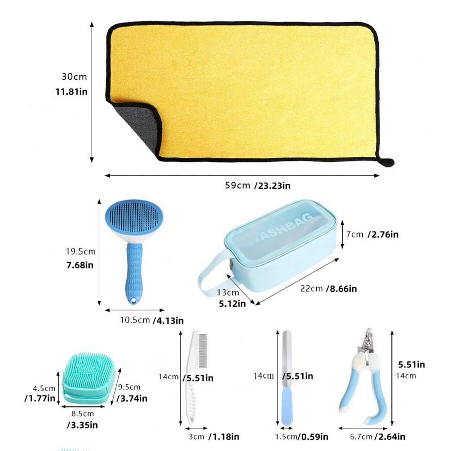 Pet Grooming Kit Includes Cleaning, Bathing, Massage, Grooming Brushes