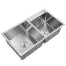 SENDERPICK Double Bowl Stainless Steel Drop-In Kitchen Sink Dishwasher Vegetable Sink Home - Silver - View 3