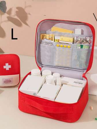 1 pieza Bolsa de medicina portátil, kit de primeros auxilios mini lindo, kit de emergencia médica, organizador, almacenamiento de pastillas para el hogar, al aire libre, campamento y senderismo, supervivencia, viaje, equipo de primeros auxilios imprescindible, múltiples colores, múltiples tamaños, accesorios de viaje, artículos escolares, suministros de regreso a la escuela, vacaciones de verano