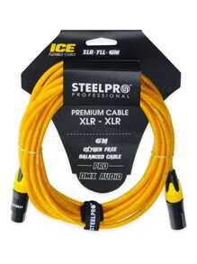 6m Professional Balanced XLR Cable Male - Female Steelpro - Yellow - View 1