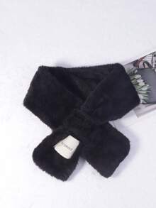 1pc Children Faux Rabbit Fur Decorative Fluffy Scarf, Warm Daily Use - Patch Fur Scarf - View 2