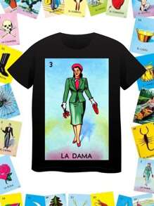 T-Shirt Loteria Mexico The Lady Game Traditions Mexican