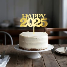 亚克力新年快乐蛋糕装饰欢迎 2025 年蛋糕装饰派对装饰用品