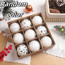 9 món/bộ đồ trang trí bóng Giáng sinh sáng tạo thời trang, đồ trang trí treo bóng xốp Giáng sinh, đồ trang trí cây thông Noel, đồ trang trí ngày lễ - Nhiều màu - Xem 9