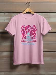 T-Shirt Gothic Cotton Shirt Et Alien Skeleton Ref 1391 FLUXOGEEK - Màu Hồng baby - Xem 1
