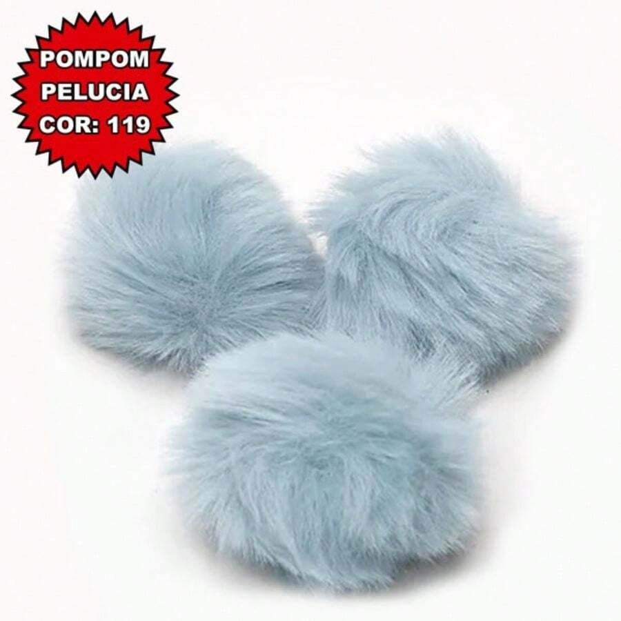PLUSH POMPOM 60MM Various Colors - 10PC - - C119/Acin xanh - Xem 1