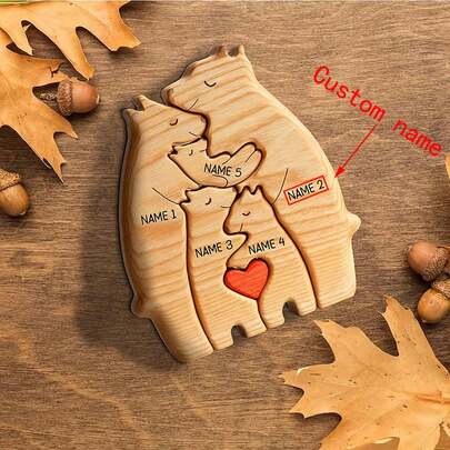 Bộ ghép hình bằng gỗ hình gấu mẹ và gấu con, có thể khắc tên theo yêu cầu, đồ trang trí thủ công tự làm, quà tặng Ngày của Mẹ, đa chức năng, có thể điều chỉnh, bền, chống nấm mốc, trang trí, có thể tái sử dụng, tinh tế, đáng yêu, chất lượng cao, hiện đại, nhiều màu sắc, dễ thương, thoải mái, phong cách, tùy chỉnh, cá nhân hóa, độc đáo, quà tặng lý tưởng cho nam, quà tặng lý tưởng cho nữ, bạn trai, bạn gái, bố, mẹ, gia đình, bạn bè, con trai, con gái, học sinh, văn phòng, quán trà, trường học, nhà, thiết kế sang trọng