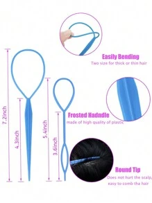 4 件套 Topsy Tail 美发工具 - 马尾辫制作器、法式辫子环和发型设计礼物，适合拥有一切的人 - 彩色 - 查看 4