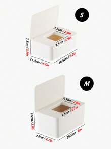 1 hộp đựng khăn giấy vuông bằng nhựa PP dày màu trắng cỡ S/M, thiết kế tối giản hiện đại có nắp đậy, hộp đựng khăn giấy ướt đa năng chống bụi dùng tại nhà, dùng cho phòng khách, phòng ngủ, bàn làm việc văn phòng - trắng - Xem 6