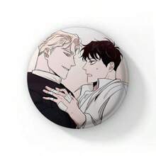 58mm 全新韩国 BL 动漫玫瑰和香槟漫画纽扣别针男孩爱漫画凯撒·温胸针徽章包装饰粉丝收藏最佳礼物 - 58mm - 查看 10