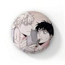 58mm 全新韩国 BL 动漫玫瑰和香槟漫画纽扣别针男孩爱漫画凯撒·温胸针徽章包装饰粉丝收藏最佳礼物 - 58mm - 查看 12