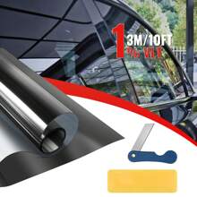 20inch * 10FT Uncut Car Window Tint Film Roll 1% / 5% / 15% / 25% / 35% / 50% VLT Auto Window Tint Window Privacy Film, Heat & UV Block And Scratch Resistant, Blackout Window Film For Car Home Office Glass