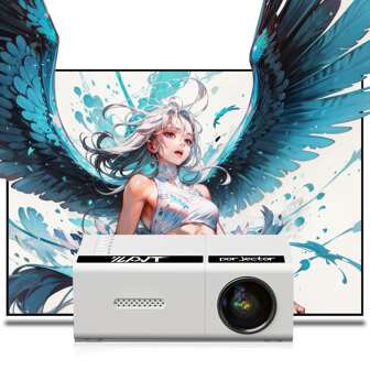 ZZPQVT Miniproyector 1080P, 100 lúmenes ANSI, compatible con pantalla de 20-80 pulgadas, compatible con USB/AV/TF/smartphone, ideal para cine en casa, suministro eléctrico clásico y visualización de películas antiguas, regalo para fiestas