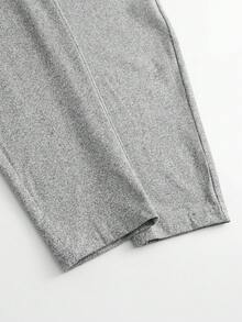 Maternity Solid Color Crew Neck Sleeveless Casual Comfortable Jumpsuit - Grey - View 3