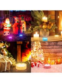 4/2/1pc Waterproof Submersible LED Lights, Outdoor Lights 16 Color Changing Christmas Lights Underwater Lights For Ponds Battery Operated ,Suitable For Night Swimming Home Parties,Outdoor Garden,Courtyard,Festival,Christmas,Weddin Party Decoration,Christmas Gift