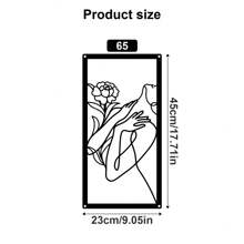 1 件個性化金屬絲藝術畫半遮半露半露翹臀美女家居裝飾 - 黑色 - 查看 12