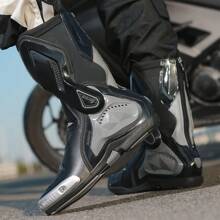 Professional Racing Motorcycle Boots, Fashionable High-Top Boots For Men, Made Of Microfiber Leather With Excellent Grip And Ankle Support, Suitable For Off-Road Enthusiasts, Motorcycle Racing Shoes For Men, Motorcycle Competition And Racing Track Boots, Track Racing Protective Shoes, Traffic Police Riding Boots, Racing Boots, Black Competition Boots, White High-Top Boots, Black High-Top Boots - Black - View 7