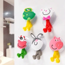 1 件创意动物卡通浴室吸盘牙膏牙刷架无痕可爱牙刷架 - 彩色 - 查看 8