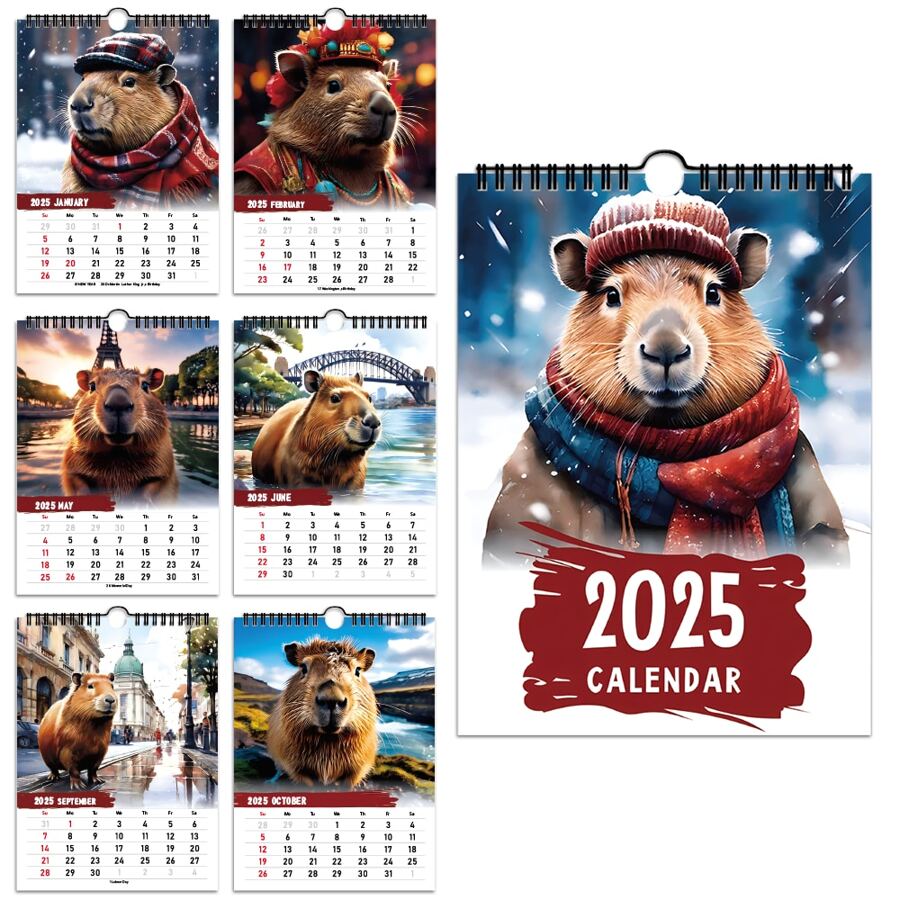 2025 Journey Of The Capybara Calendar 2025 Calendar,Christmas SHEIN UK