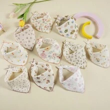 10件/套婴儿双面纱布围兜，婴儿口水巾 - 彩色 - 查看 4