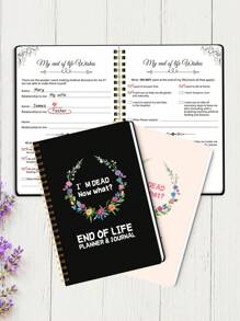 Plan de vida previo - Organizador de funeral de 5.7x8.1 pulgadas con carta a seres queridos, guía de cuidados y página de deseos, sección de documentos importantes