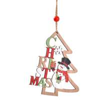 1pc Wooden Christmas Tree Frame, Santa, Reindeer & Snowman Painted Ornament, Christmas Tree Decoration,Home Decor ,Room Decor,Wall Decor