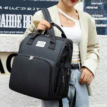 Baby Changing Bag Diaper Bag Large Nappy Backpack With Portable Changing Mat UK - Black - View 5