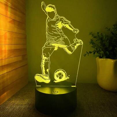 1pc Customized 3D Football Night Light, Creative Sports Themed Gift For Football Fans, Birthday, Christmas Colorful,Contracted,Kawaii,Y2K,Minimal Chic,Cute Custom,Personalized,Unique Ideal Gifts For Him Her,Boyfriend,Girlfriend,Family,Friends Nightlight,Neon Lights,Home Goods,Room Decor,Holiday Decor