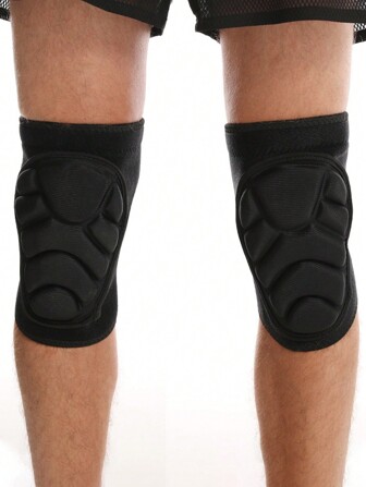 1 paire de genouillères de sport d'été noires M/L/XL - Protecteur de genou haute élasticité à mousse anti-dérapante pour éviter les collisions, pour hommes et femmes