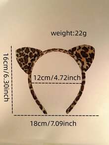 Women's Simple And Elegant Leopard Print Cat Ear Headband For Daily Use And Commuting Christmas Dress Up - Multicolor - View 5