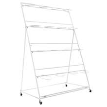 4 Tier Flower Display Stand Holder With 16Pcs Buckets Metal Flower Plant Cart With Wheels - trắng - Xem 3