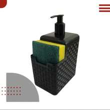 Kitchen Kit Rattan Waste Bin Basket 7 Liters With Pedal + Liquid Soap Detergent Holder + 7 Liters Organizer Box - 黑色 - 查看 4