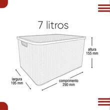 Kitchen Kit Rattan Waste Bin Basket 7 Liters With Pedal + Liquid Soap Detergent Holder + 7 Liters Organizer Box - 黑色 - 查看 7