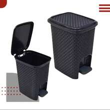Kitchen Kit Rattan Waste Bin Basket 7 Liters With Pedal + Liquid Soap Detergent Holder + 7 Liters Organizer Box - 黑色 - 查看 2