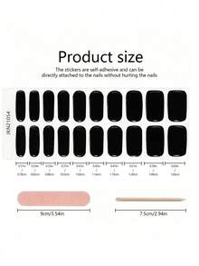 JKNART 20 miếng dán móng tay khô, miếng dán móng tay gel UV bán khô, miếng dán nghệ thuật làm móng, miếng dán móng tay gel mềm nửa khô, không thấm nước (cần đèn UV), miếng dán nghệ thuật làm móng màu đen - màu đen - Xem 4
