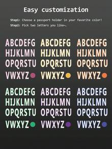 1 件个性化行李牌，适合先生和夫人：定制姓名婚礼 PU 皮革行李牌个性化字母印花钱布雷皮革 RFID 护照保护套，适用于行李箱标签 - 彩色 - 查看 8