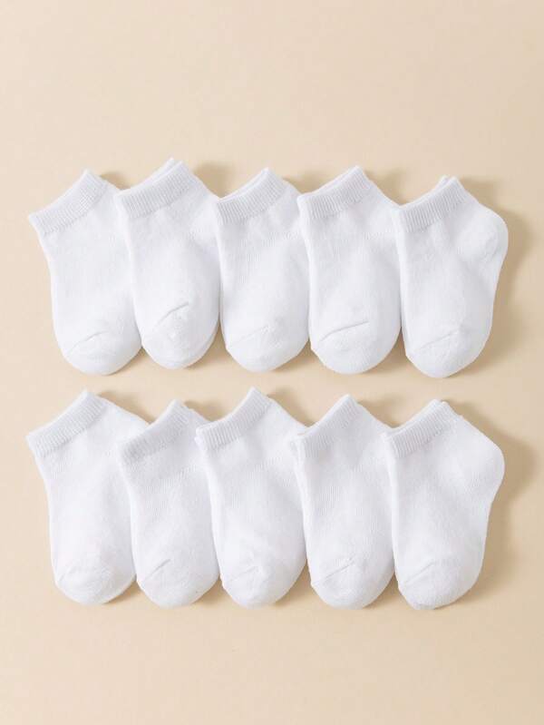 10 Pairs Of Baby White Boat Socks Toddler Socks For Boys And Girls