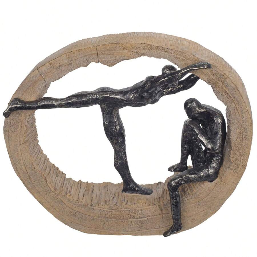 Signes Grimalt SIGRIS 出品 - 黑色樹脂男女人偶 |花園用樹脂人物雕像 樹脂人物裝飾厘米 - 黑色 - 查看 1