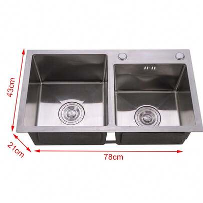 Double Bowl Stainless Steel Drop-In Kitchen Sink Dishwasher Vegetable Sink Home