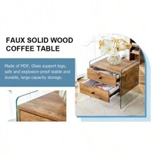 Double-Drawer Bedside Table. The Board Surface Is MDF Sticker, And Both Sides Are Transparent Tempered Glass. The Design Is Simple And Elegant, With Excellent Storage Functions.