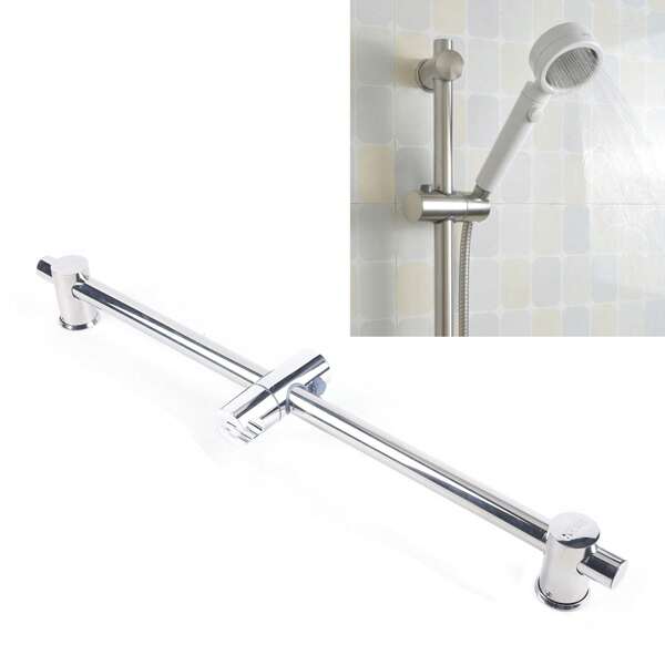 66 Cm Edelstahl Duschstange, Schiebestange für Dusche, moderne justierbare Duschsäule, Wandhalterung mit Duschkopfstange, gebürstete Wandmontage