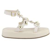 Women's FlatForm Ankle Strap Sandal With Pyramid Detail Summer